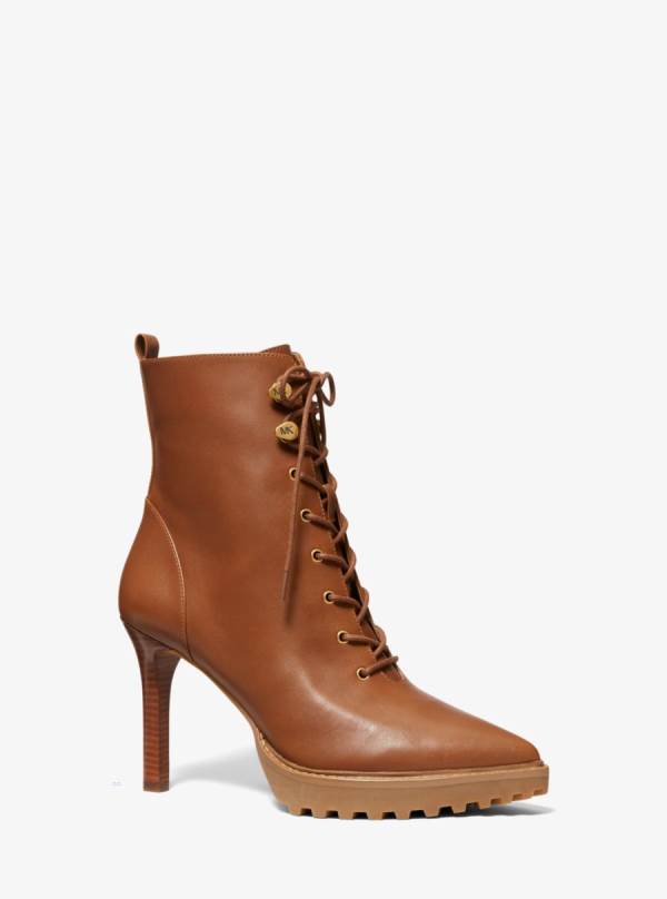 Damske Snurovacie Topanky Michael Kors Kyle Leather Hnede - Topanky Michael Kors Lacne | PKYSG-1697